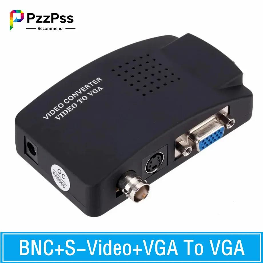 PzzPss BNC S- VGA-VGA  ȯ, 1080P BNC-VGA  ,  ġ ڽ, PC Mac TV ī޶ DVD DVR